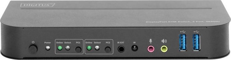 Produktbild: Digitus DS-12850 2+2 Port KVM-Umschalter DisplayPort&reg;, HDMI Fernbedienung, Tastatur 3840 x 2160 Pixel