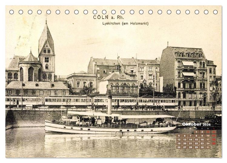 Produktbild: Historisches K&ouml;ln &ndash; Die Stadt auf historischen Karten (Tischkalender 2026 DIN A5 quer), CALVENDO Monatskalender