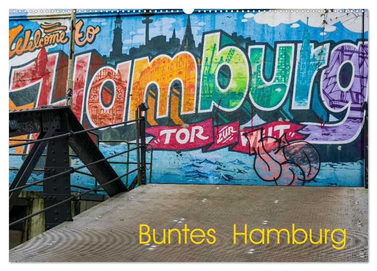Produktbild: Buntes Hamburg (Wandkalender 2026 DIN A2 quer), CALVENDO Monatskalender