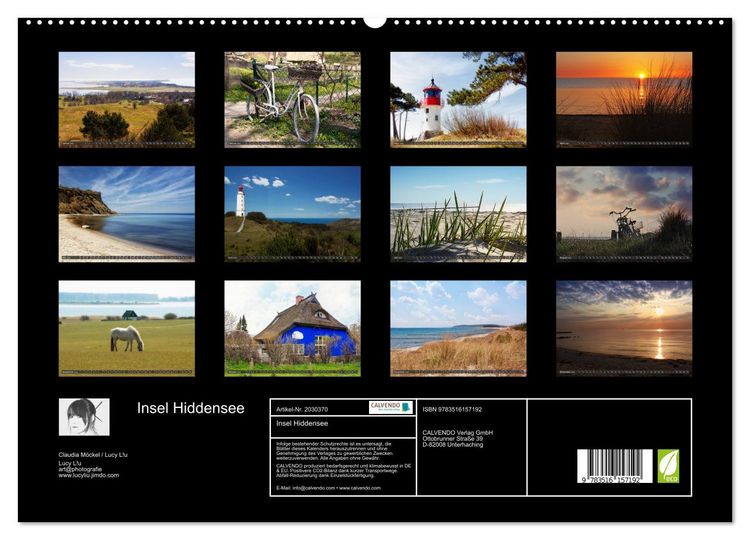 Produktbild: Insel Hiddensee (hochwertiger Premium Wandkalender 2026 DIN A2 quer), Kunstdruck in Hochglanz