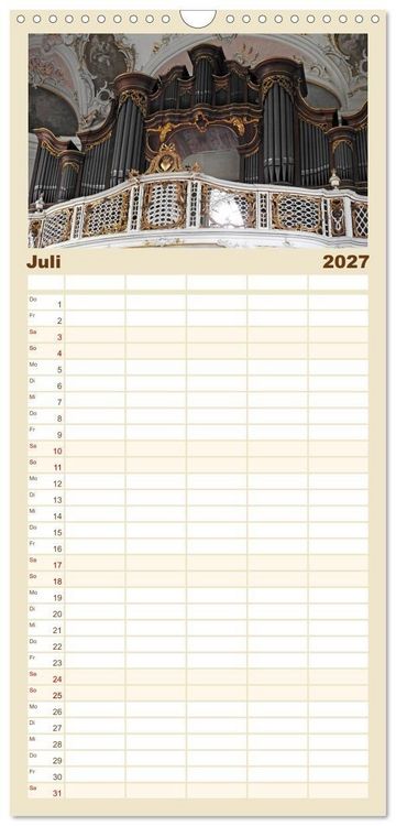 Produktbild: Familienplaner 2027 - Fantastische Welt der Orgeln mit 5 Spalten (Wandkalender, 21 x 45 cm) CALVENDO