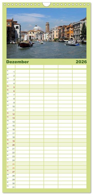 Produktbild: Familienplaner 2026 - Venedig mit 5 Spalten (Wandkalender, 21 x 45 cm) CALVENDO