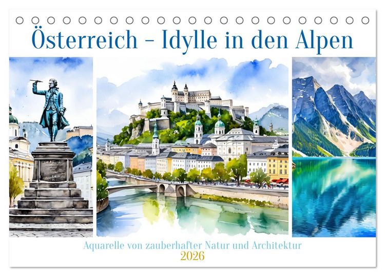 Produktbild: &Ouml;sterreich - Idylle in den Alpen (Tischkalender 2026 DIN A5 quer), CALVENDO Monatskalender