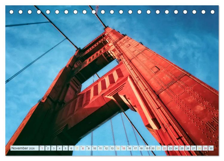 Produktbild: Golden Gate Bridge - Synonym f&uuml;r San Francisco (Tischkalender 2026 DIN A5 quer), CALVENDO Monatskalender