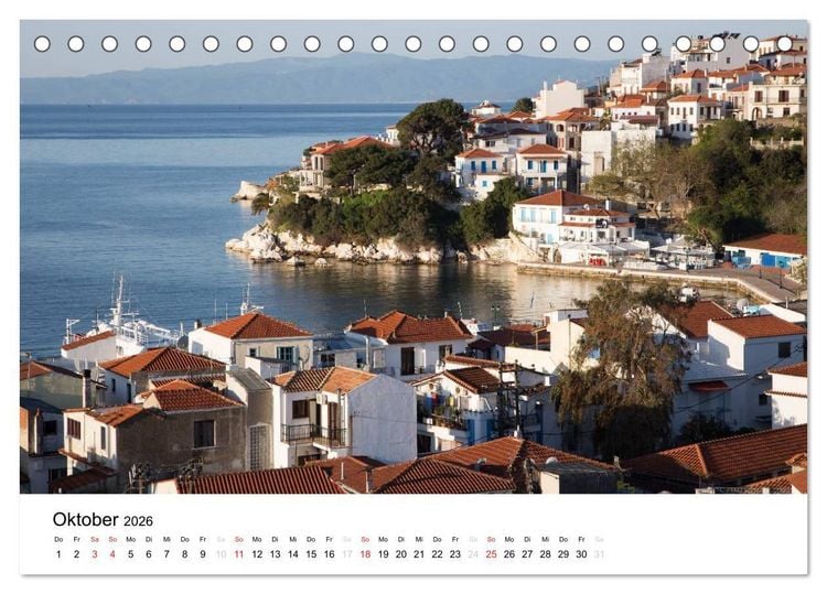 Produktbild: Al&oacute;nnisos, Ski&aacute;thos, Sk&oacute;pelos (Tischkalender 2026 DIN A5 quer), CALVENDO Monatskalender