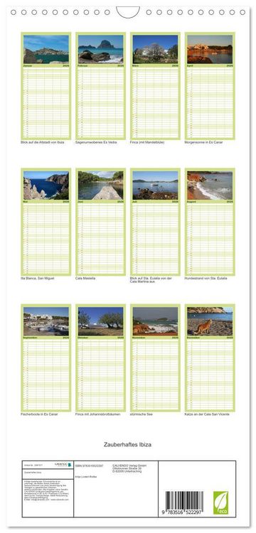 Produktbild: Familienplaner 2026 - Zauberhaftes Ibiza mit 5 Spalten (Wandkalender, 21 x 45 cm) CALVENDO