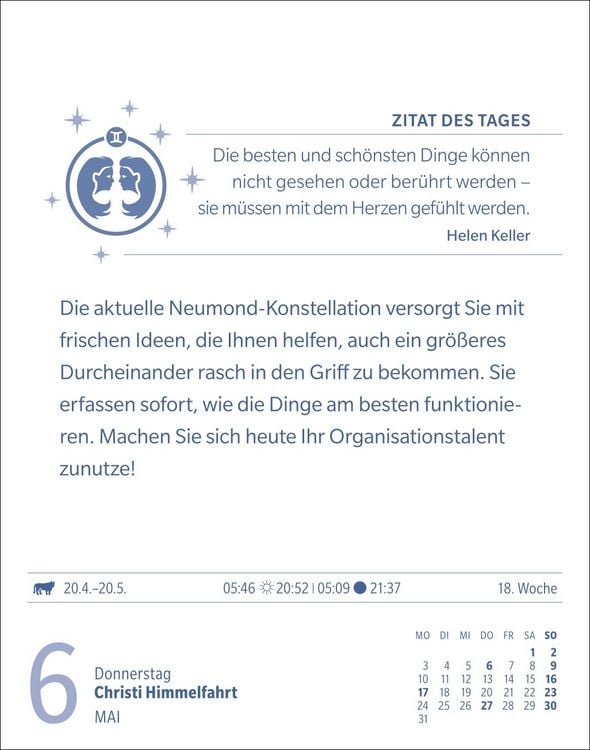 Produktbild: Zwillinge Sternzeichenkalender 2027 - Tagesabrei&szlig;kalender - Ihr Horoskop f&uuml;r jeden Tag