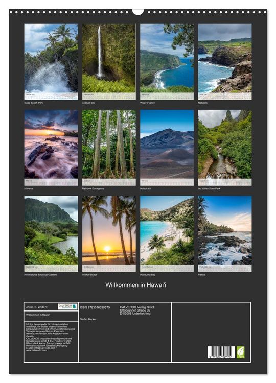Produktbild: Willkommen in Hawai'i (Wandkalender 2026 DIN A2 hoch), CALVENDO Monatskalender