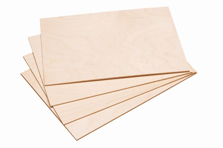 Produktbild: PEBARO 322DIY - 4 Sperrholzplatten DIN A 4 f&uuml;r Bastelarbeiten, Pappel 3 mm