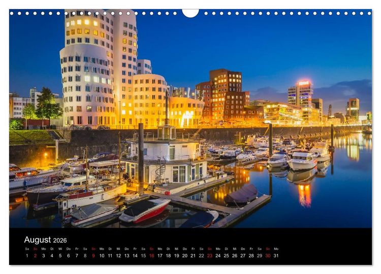 Produktbild: D&uuml;sseldorf bei Nacht (Wandkalender 2026 DIN A3 quer), CALVENDO Monatskalender