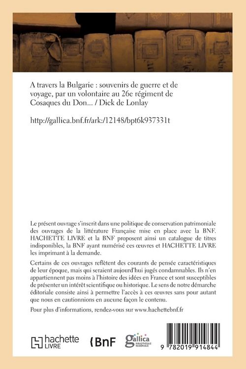Produktbild: A travers la Bulgarie, souvenirs de guerre et de voyage