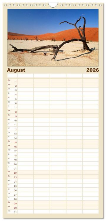 Produktbild: Familienplaner 2026 - Facetten Namibias mit 5 Spalten (Wandkalender, 21 x 45 cm) CALVENDO