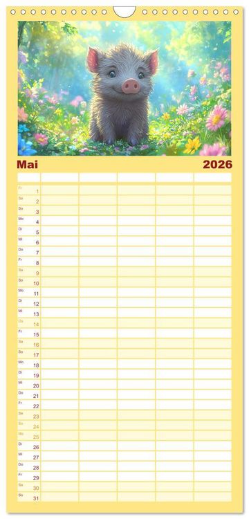 Produktbild: Familienplaner 2026 - Willkommen im Wunderwald. Zauberhafte Abenteuer mit tierischen Freunden mit 5 Spalten (Wandkalender, 21 x 45 cm) CALVENDO