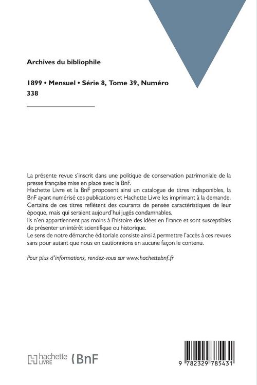 Produktbild: Archives du bibliophile