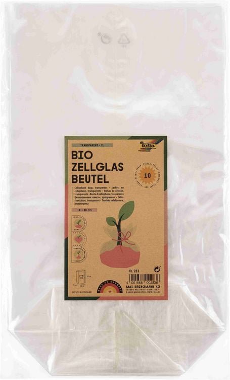 Produktbild: Folia  Bio Zellglasbeutel XL Transparent, 180x300mm, 10 St&uuml;ck