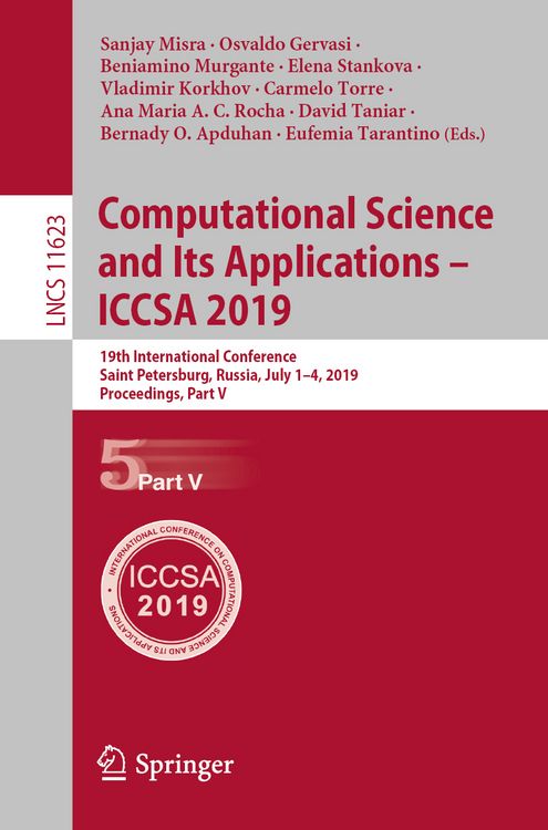 Produktbild: Computational Science and Its Applications &ndash; ICCSA 2019