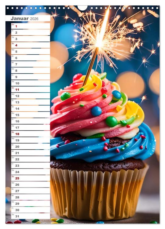 Produktbild: Festliche Momente - Ein Jahr mit KI Geburtstagen (Wandkalender 2026 DIN A3 hoch), CALVENDO Monatskalender