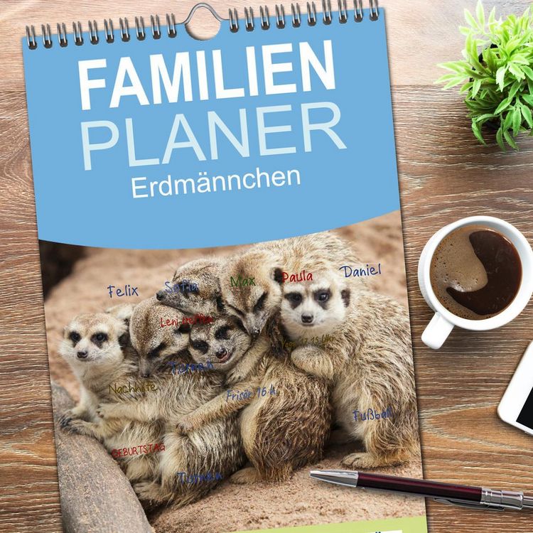 Produktbild: Familienplaner 2026 - Erdm&auml;nnchen mit 5 Spalten (Wandkalender, 21 x 45 cm) CALVENDO