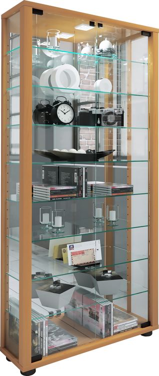 Produktbild: Glas Stand Vitrine Sammelvitrine Lumo Maxi Spiegel