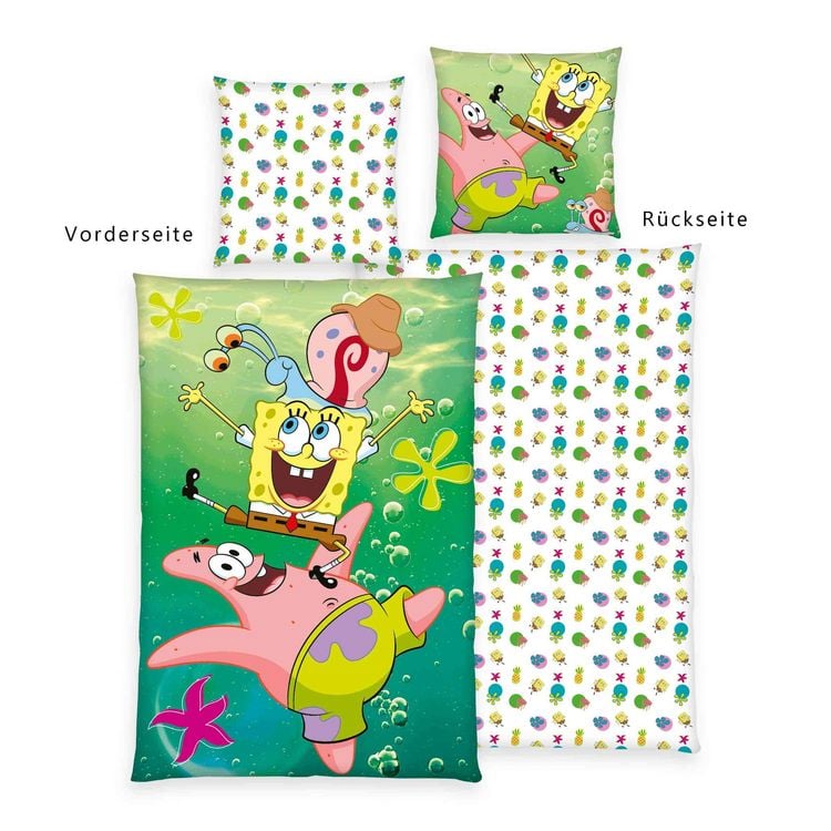 Produktbild: SpongeBob 4475206050 - Bettw&auml;sche, 80x80 cm + 135x200 cm, 100% Baumwolle