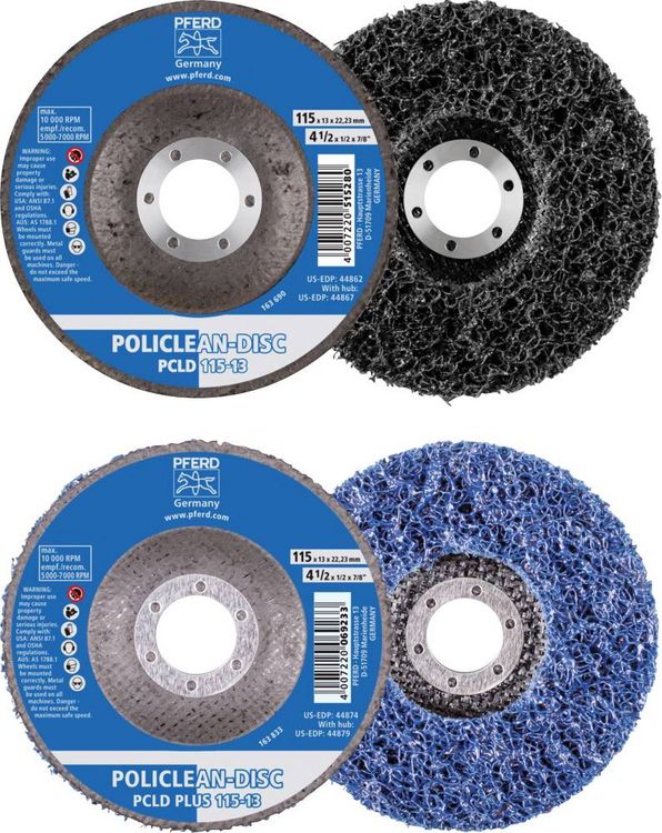 Produktbild: PFERD TOOLS 44698004 POLICLEAN PLUS PCLD Reinigungsvlies &Oslash; 125 x 13 m Bohrung &Oslash; 22.3 mm f&uuml;r grobe Reinigungsarbeiten 125 mm 1 St.