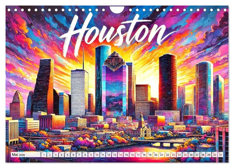 Produktbild: Stadtansichten der USA in Tusche (Wandkalender 2026 DIN A4 quer), CALVENDO Monatskalender