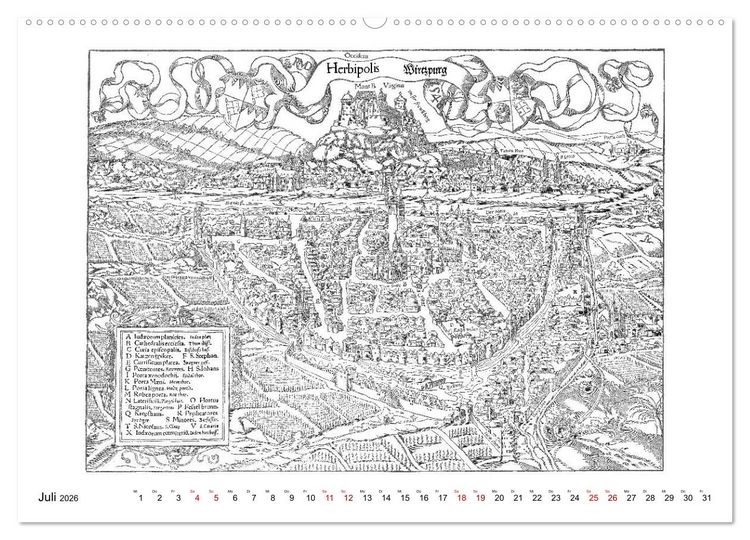 Produktbild: W&uuml;rzburg in alten Bildern (hochwertiger Premium Wandkalender 2026 DIN A2 quer), Kunstdruck in Hochglanz