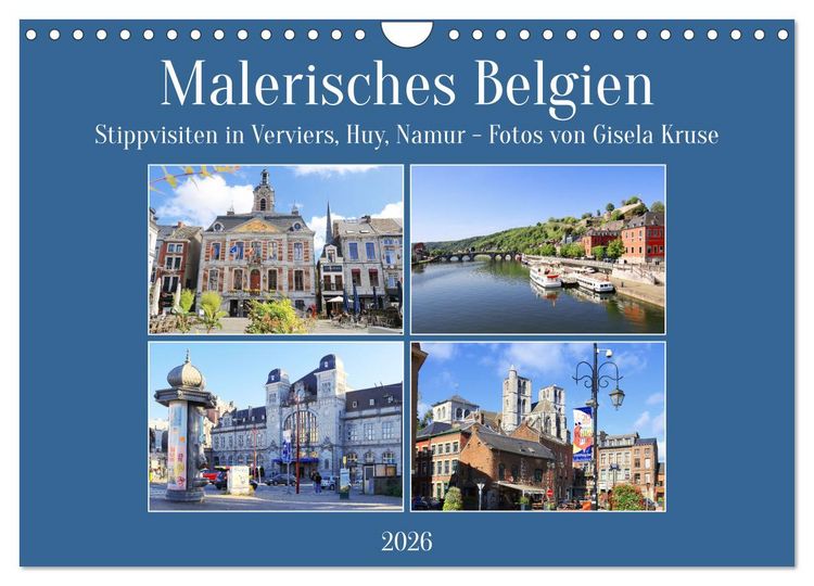 Produktbild: Malerisches Belgien - Stippvisiten in Verviers, Huy, Namur (Wandkalender 2026 DIN A4 quer), CALVENDO Monatskalender