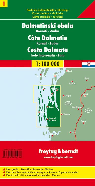 Produktbild: FuB Dalmatinische K&uuml;ste 01. Kornaten - Zadar 1 : 100 000