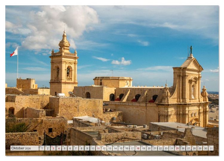 Produktbild: Malta &ndash; Historisches Juwel im Mittelmeer (Wandkalender 2026 DIN A2 quer), CALVENDO Monatskalender