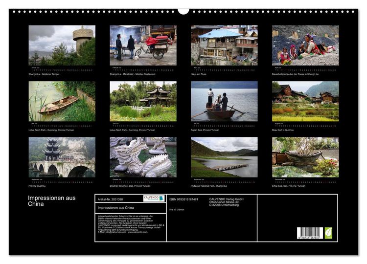 Produktbild: Impressionen aus China (Wandkalender 2026 DIN A2 quer), CALVENDO Monatskalender