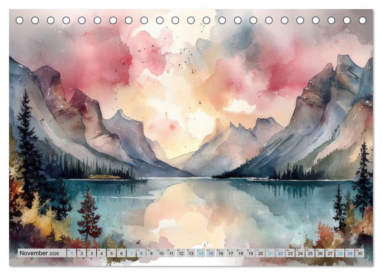 Produktbild: Farbige Bergwelten (Tischkalender 2026 DIN A5 quer), CALVENDO Monatskalender