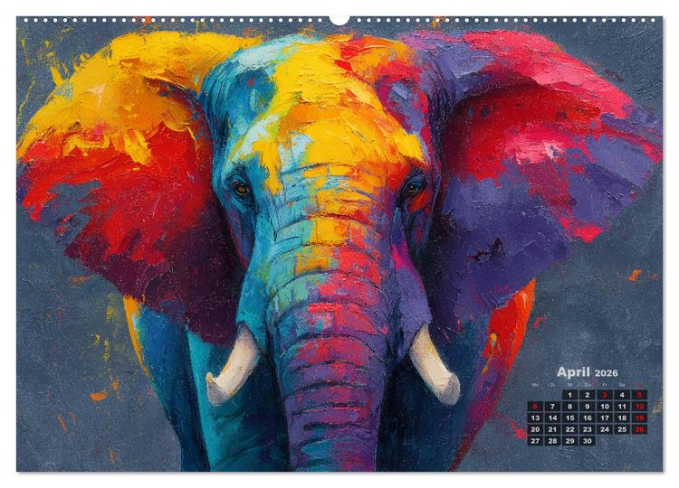 Produktbild: Tiere im Portr&auml;t - Aquarell Tierkalender f&uuml;r die ganze Familie (Wandkalender 2026 DIN A2 quer), CALVENDO Monatskalender