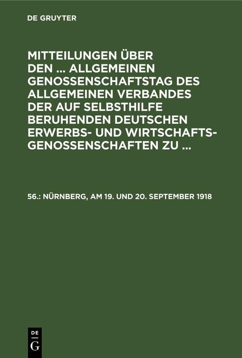 Produktbild: N&uuml;rnberg, am 19. und 20. September 1918
