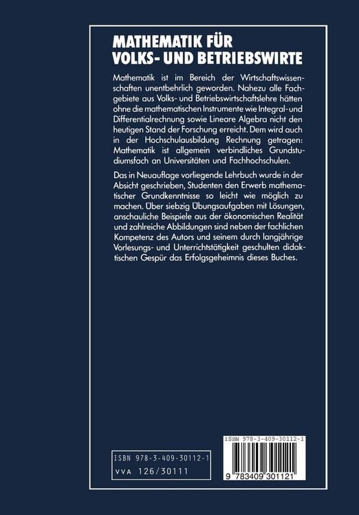 Produktbild: Mathematik f&uuml;r Volks- und Betriebswirte