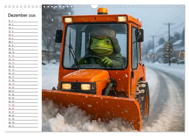 Produktbild: Frosch bei der Arbeit- Dienst nach Vorschrift (Wandkalender 2026 DIN A3 quer), CALVENDO Monatskalender