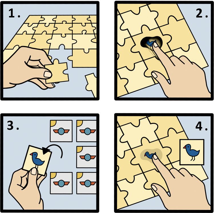 Produktbild: Memo-Puzzle Mondblume - Lenny Hunter (50 Teile)