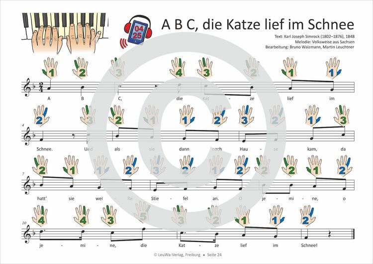 Produktbild: Einfacher!-Geht-Nicht: 34 Kinderlieder BAND 1+2 f&uuml;r Klavier und Keyboard (+Play-Along-Streaming) | LeuWa