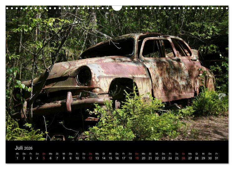 Produktbild: Schrottautos im Kyrk&ouml; Mosse (Wandkalender 2026 DIN A3 quer), CALVENDO Monatskalender