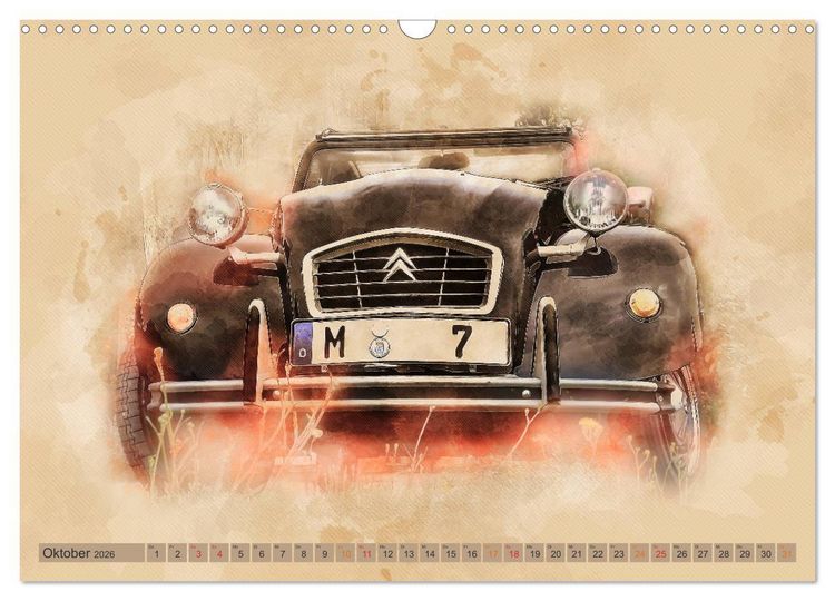 Produktbild: Die Ente, Deux Chevaux, 2CV (Wandkalender 2026 DIN A3 quer), CALVENDO Monatskalender