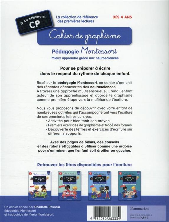 Produktbild: Je Me Prepare Au CP - Cahier de Graphisme - Pedagogie Montessori - Mieux Apprendre Grace Aux Neurosc