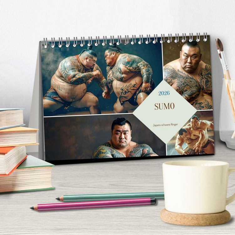 Produktbild: Sumo - Japans schwere Ringer (Tischkalender 2026 DIN A5 quer), CALVENDO Monatskalender