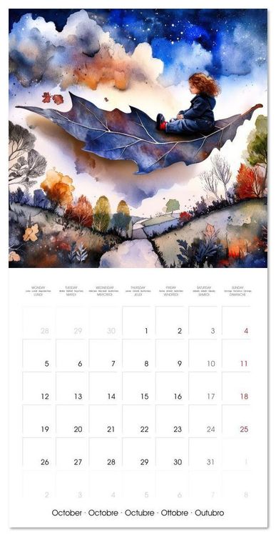 Produktbild: Les r&ecirc;ves enfantins (Calendrier mural carr&eacute; 2026 30x30 cm) Calendrier double avec une page pour vos prises de notes