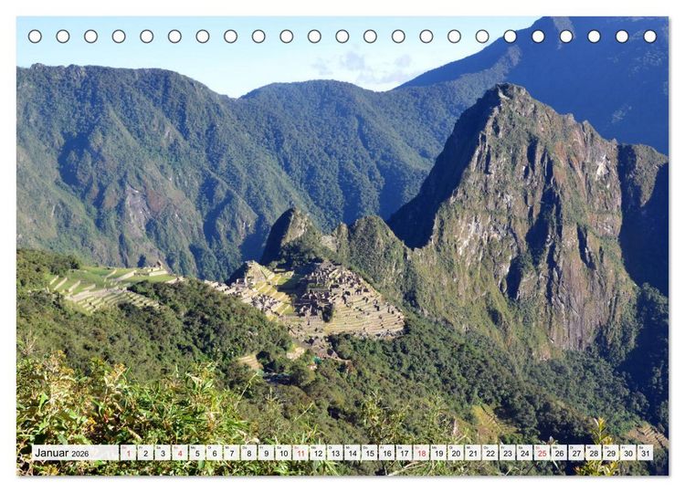 Produktbild: Inka Trail und Machu Picchu, Trekking zur ber&uuml;hmten Inkastadt (Tischkalender 2026 DIN A5 quer), CALVENDO Monatskalender
