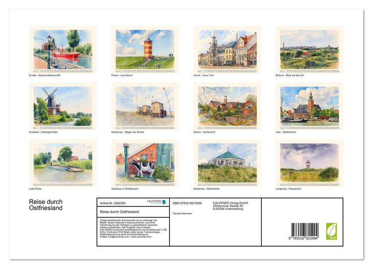 Produktbild: Reise durch Ostfriesland (Wandkalender 2026 DIN A3 quer), CALVENDO Monatskalender