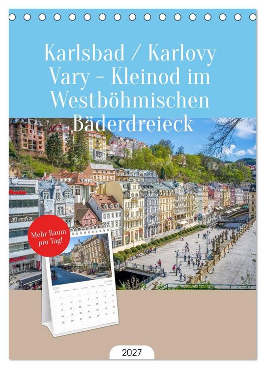Produktbild: Tischplaner 2027 - Karlsbad / Karlovy Vary - Kleinod im Westb&ouml;hmischen B&auml;derdreieck (A5 Tischkalender zum Aufstellen) CALVENDO