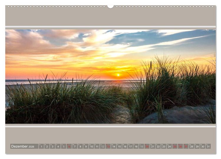 Produktbild: Strandblicke Borkum und Norderney (hochwertiger Premium Wandkalender 2026 DIN A2 quer), Kunstdruck in Hochglanz