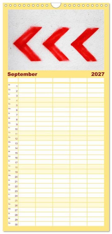 Produktbild: Familienplaner 2027 - Alles in Rot mit 5 Spalten (Wandkalender, 21 x 45 cm) CALVENDO