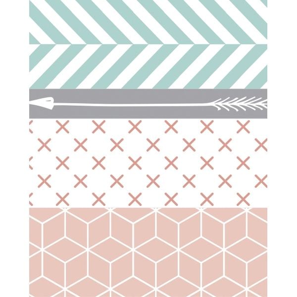 Produktbild: Folia Washi Tape geometrisch 15mm/5mmx10m 4 St&uuml;ck