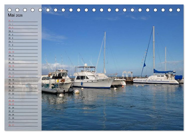 Produktbild: Land of Aloha - Hawaii Monatsplaner (Tischkalender 2026 DIN A5 quer), CALVENDO Monatskalender